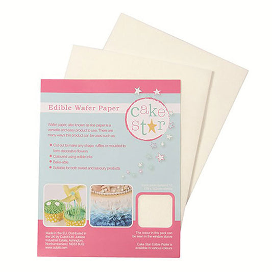 Papel comestible blanco Cake Star, Pack 12u.