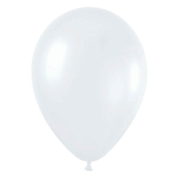 Globos de látex Blancos Perlados lisos 30 cm. Pack 50 u.