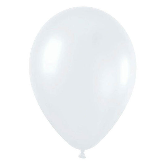 Globos de látex Blancos Perlados lisos 30 cm. Pack 50 u.