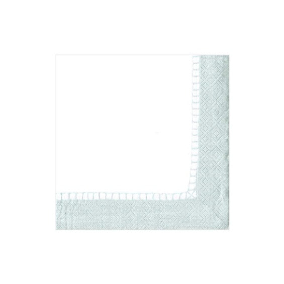 Servilletas borde de lino plata 25 x 25 cm, Pack 20 u.