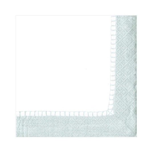 Servilletas borde de lino plata 33 x 33 cm, Pack 20 u.