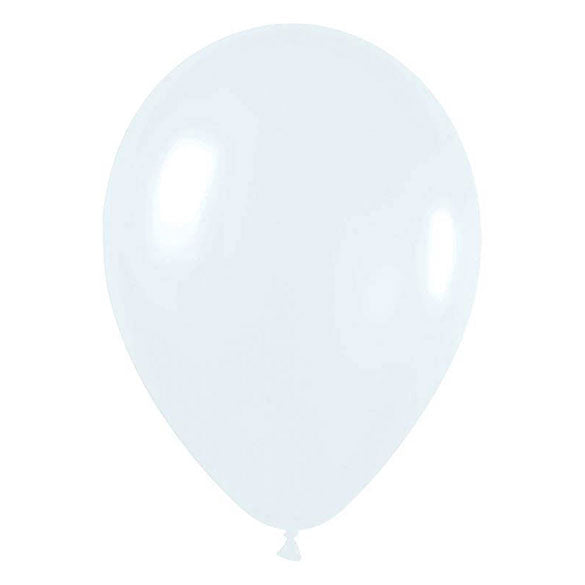 Globos de látex Blancos lisos 30 cm. Pack 50 u.