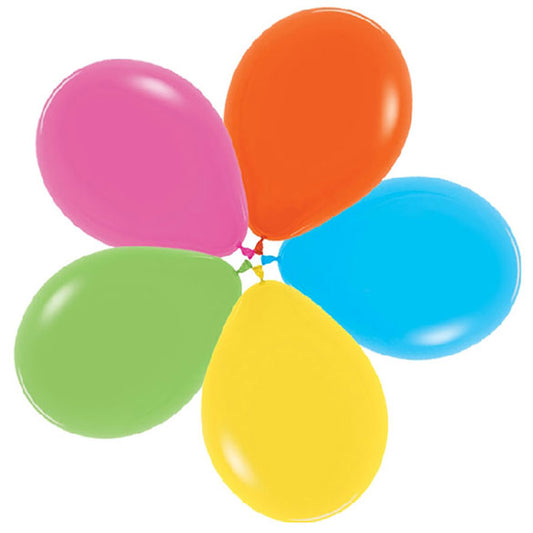 Globos de látex colores surtidos lisos 30 cm. Pack 50 u.