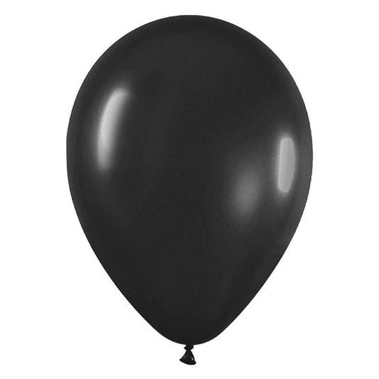 Globos de látex Negros opacos lisos 30 cm. Pack 50 u.