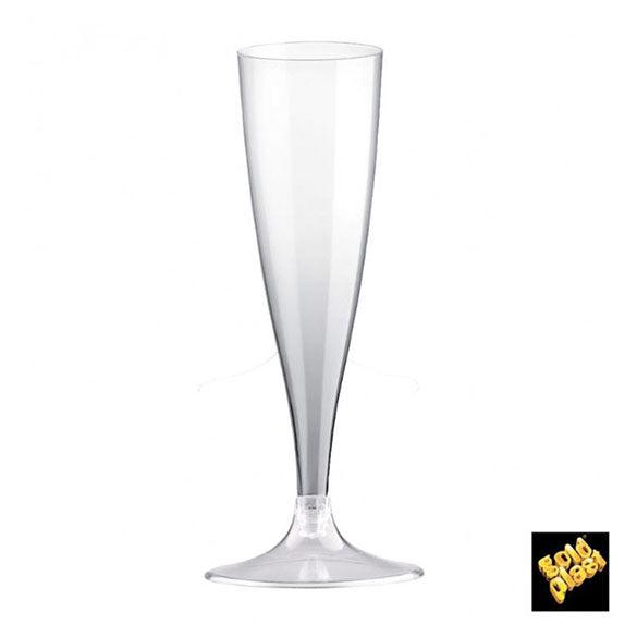 Copas champagne plástico base transparente, Pack 20 u