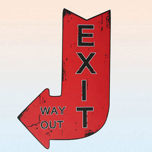 Cartel de madera Vintage, Exit