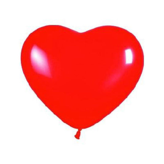 Globos de látex forma corazón rojos. Pack 10 u.