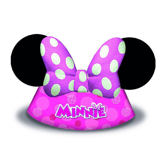 Gorros cono forma Minnie Mouse Rosa, Pack 6 u.