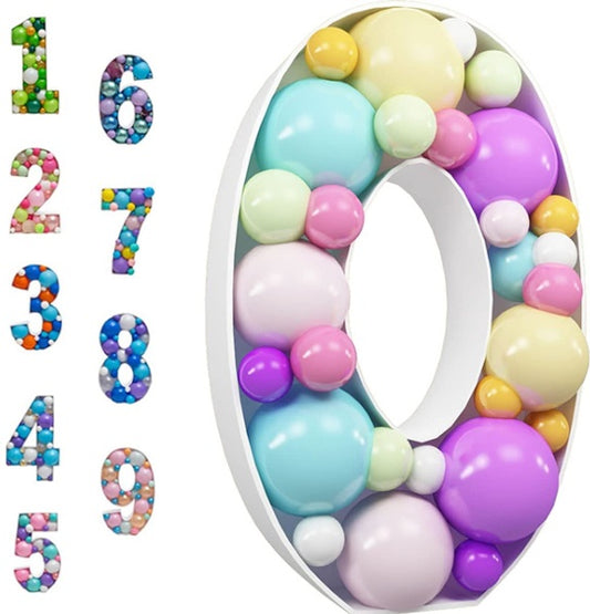 Mosaicos números rellenos de globos, 0 al 9