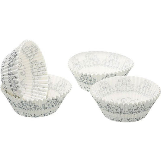 Capsulas blancas decorativas para cupcakes marca Kitchen Craft, 48 uds