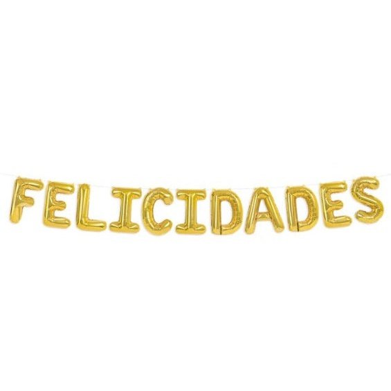 Guirnalda globos foil oro texto Felicidades