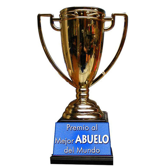 Trofeo abuelo copa dorada con peana negra