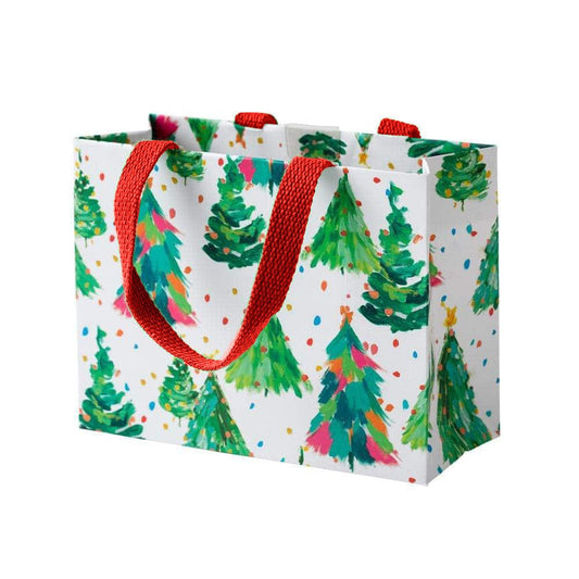 Bolsa de regalo árboles de navidad colores pequeña