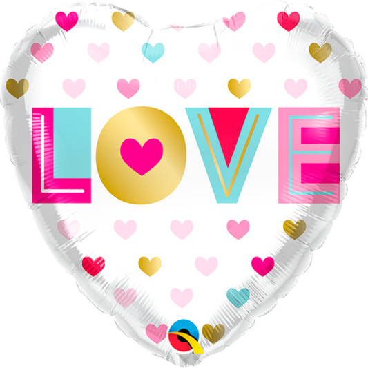 Globo Corazón LOVE con corazones multicolor