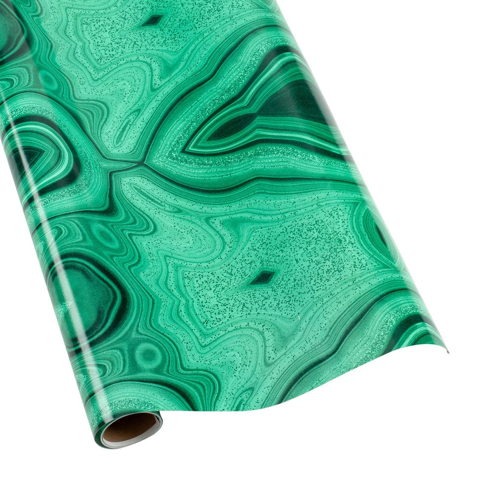 Rollo papel de regalo verde marmolado