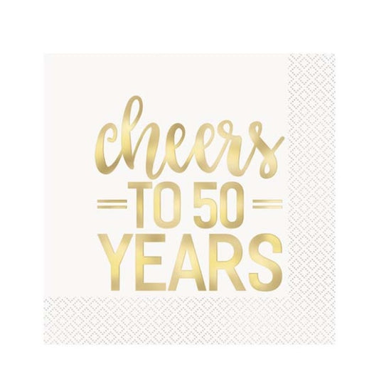 Servilletas 50 aniversario 33 x 33 cm, Pack 16 u.