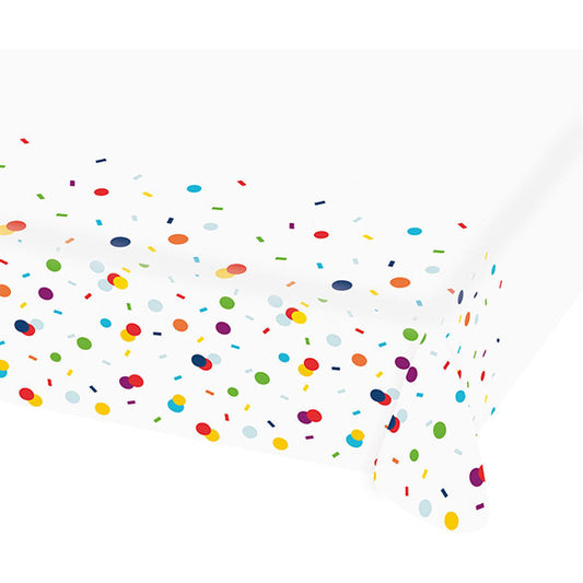 Mantel Happy Birthday confeti 175 x 115 cm papel, Pack 1 u