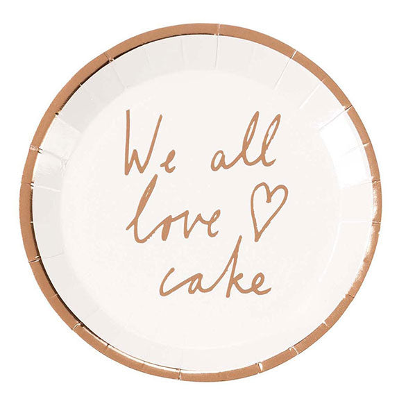 Mini platos We all love cake, 13 cm, Pack 12 u.