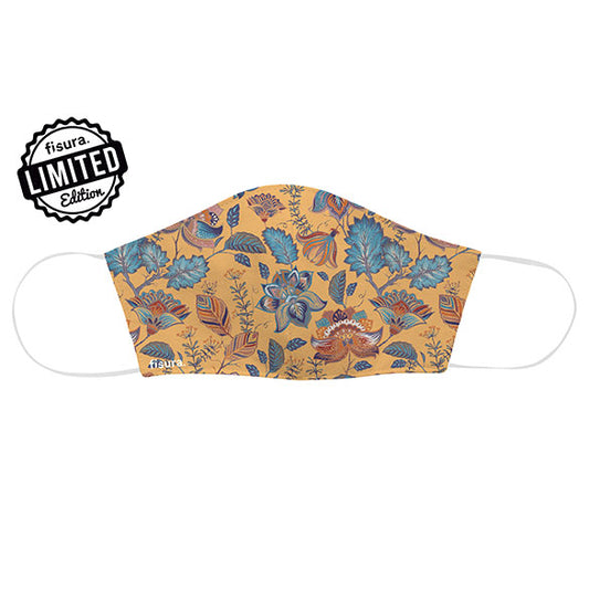 Mascarilla higiénica reutilizable diseño Paisley naranja