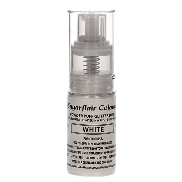 Spray blanco purpurina para repostería