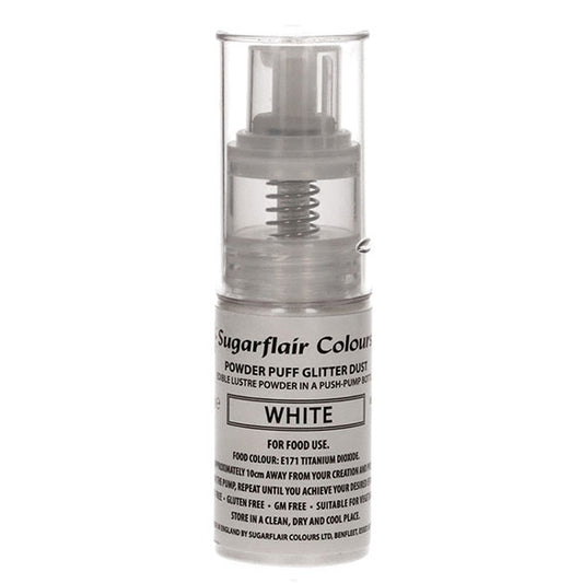 Spray blanco purpurina para repostería