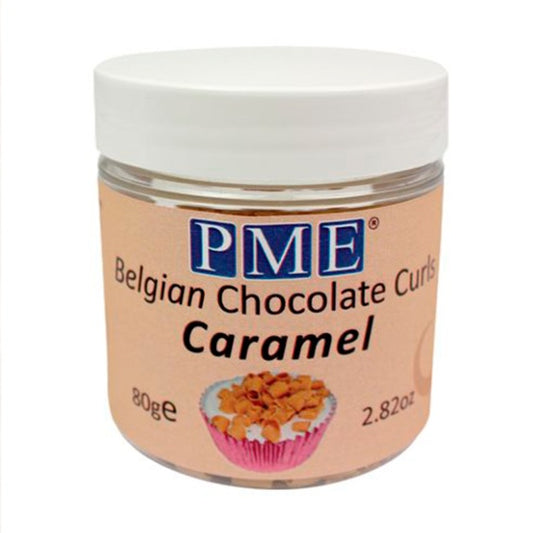 Virutas de chocolate sabor a caramelo belga PME, 85 gr.