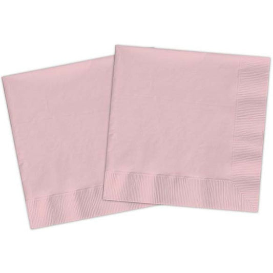 Servilletas lisas rosa pastel 33 x 33 cm compostables, Pack 20 u.