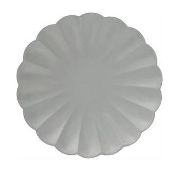 Platos plata forma Flor 23 cm. compostables, Pack 8 u.