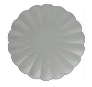 Platos plata forma Flor 20 cm. compostables, Pack 8 u.