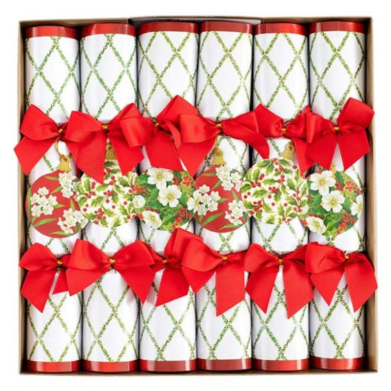 Ornament and Trellis Celebration Christmas Crackers 6 U 31 cm, Pack 6 u.