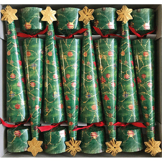 Crackers-Cone Glittering Christmas tree. Christmas Crackers. 33 cm, Pack 8 u.