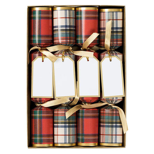 Stewart Tartan Celebration, Christmas Crackers, 25 cm, Pack 8 u.