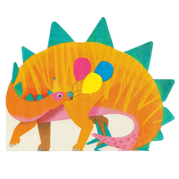 Servilletas con forma de Dinosaurio 26 x 33 cm, Pack 16 u.