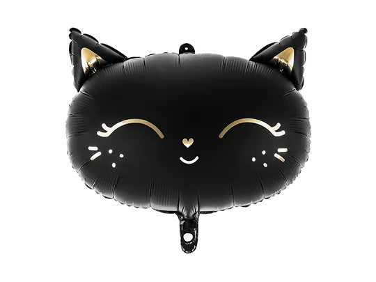 Globo Cabeza de Gato negro sonriente