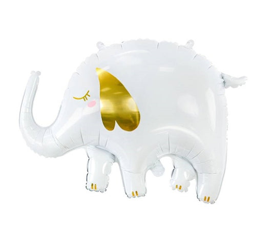 Globo elefante blanco con corazón oro