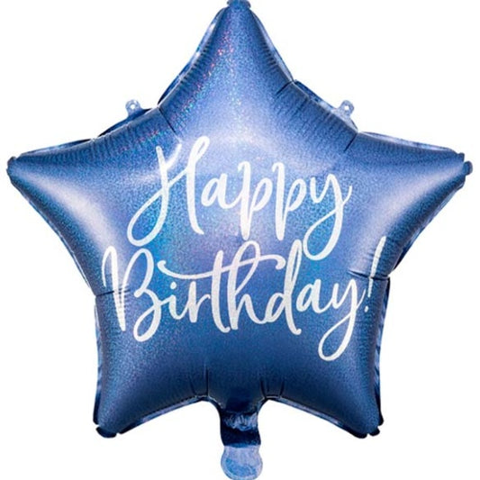 Globo Happy Birthday Estrella azul