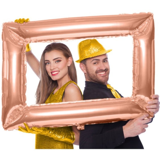 Marco Photocall inflable rosa oro 85 x 60 cm.