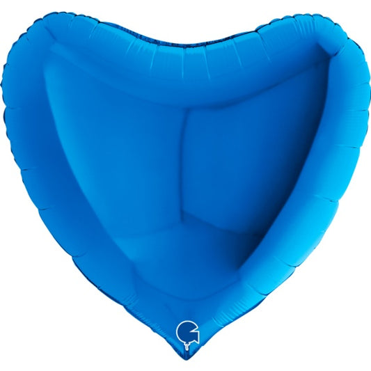 Globo Corazón Azul grande, 90 cm