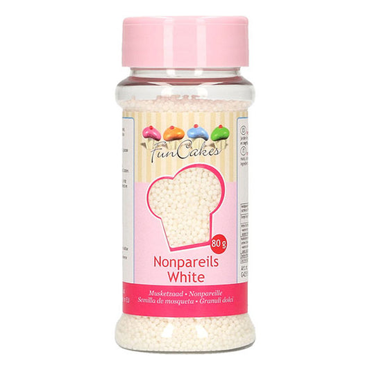 Nonparelis, perlas, color blanco FunCakes