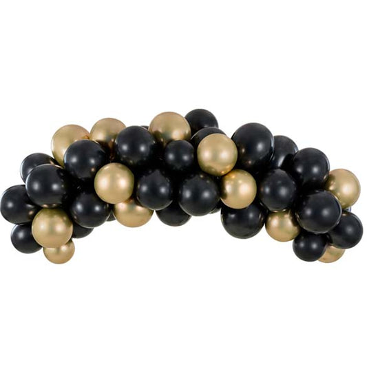 Guirnalda de globos para automontaje negros y oro