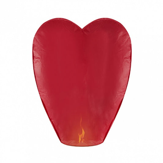 Farolillo volador corazón rojo, 1 u.