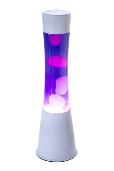 Lámpara de lava blanca, líquido morado lava blanca