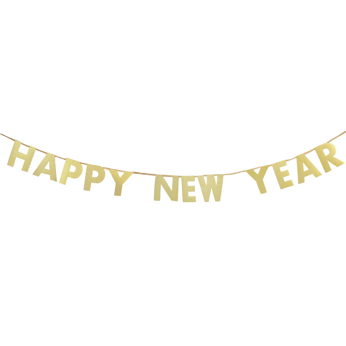 Guirnalda letras -Happy New Year- dorada purpurina