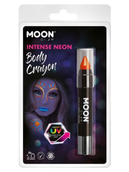 Maquillaje Crayon cara y cuerpo naranja Neón UV