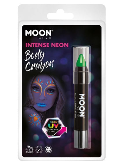 Maquillaje Crayon cara y cuerpo verde Neón UV