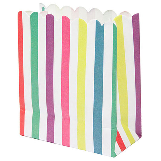 Bolsas de papel colores a rayas, Pack 12 u