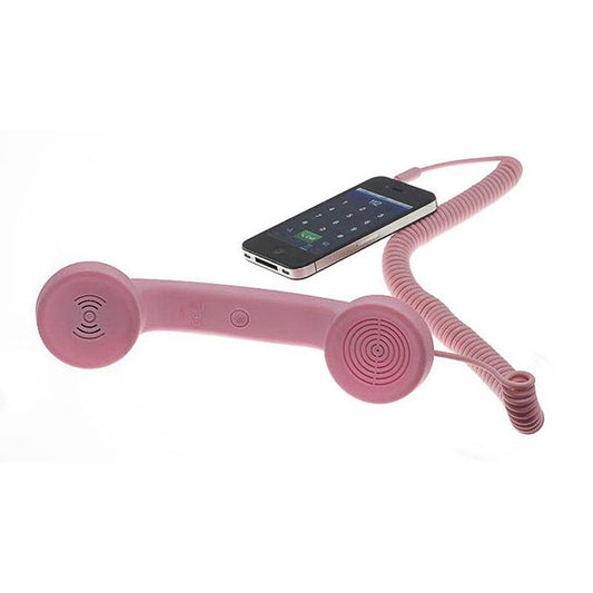 Auricular retro Pop Phone rosa para iPhones, iPads y SmartphonesAuricular retro Pop Phone rosa para iPhones, iPads