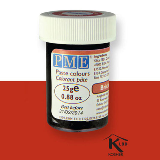 Colorante en pasta PME, Rojo Ladrillo, 25 g.