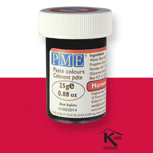 Colorante en pasta PME, Rojo Granate, 25 g.