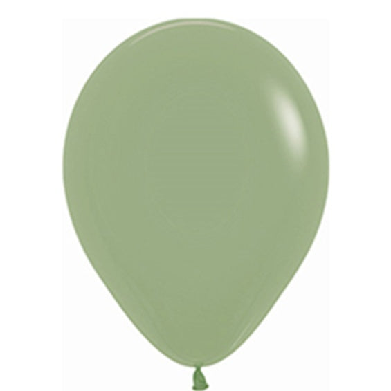 Globos de látex Verde Eucalipto lisos 30 cm. Pack 50 u.